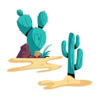 Trendy Cactus Plants vector