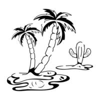 Trendy Desert Island vector