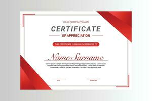 modern certificate of appreciation template with red ribbon background,vector illustration vector