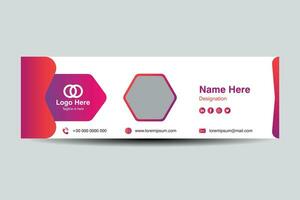 e signature template. Red and pink color. Editable vector illustration