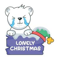 Trendy Lonely Christmas vector