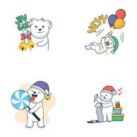 Bundle of Christmas Joy Flat Stickers vector