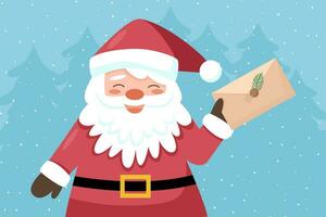 Santa Claus with letter vector