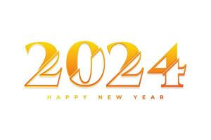 Happy new year 2024 orange gradient typography text logo design vector