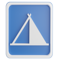 Camping Zeichen Clip Art eben Design Symbol isoliert auf transparent Hintergrund, 3d machen Straße Zeichen und der Verkehr Zeichen Konzept png