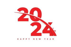 Happy new year 2024 modern red typography text logo design vector