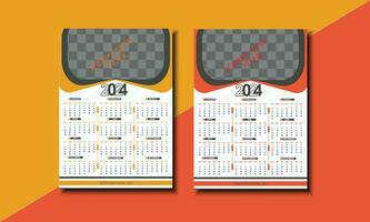 moderno y único gratis vector 2024 pared calendario diseño modelo.