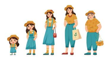 Woman in different ages vector