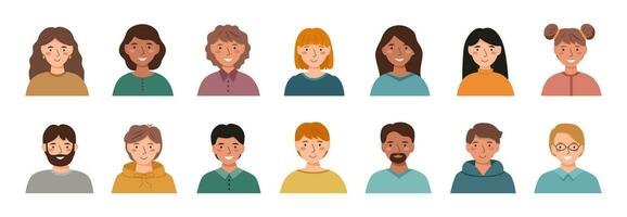 Set of people portraits vector