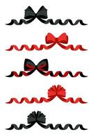 Bows long set vector