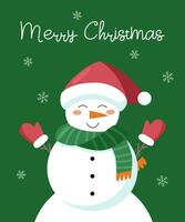 Snowman merry christmas vector