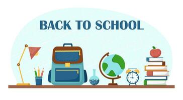 School objects background vector