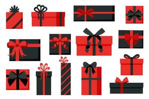 Gift boxes set black friday vector