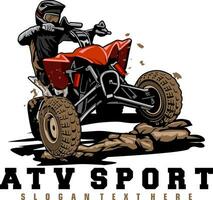 vector de icono de logotipo de diseño de ilustración deportiva atv