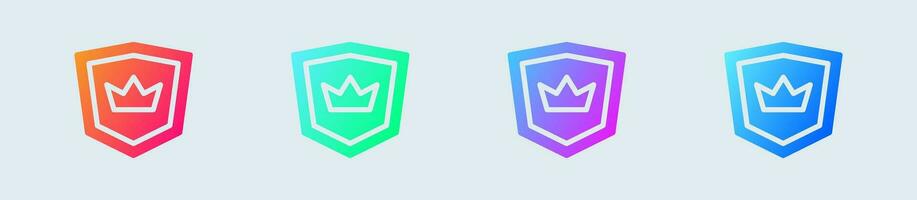 Trust solid icon in gradient colors. Shield signs vector illustration.