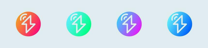 Thunder solid icon in gradient colors. Lightning signs vector illustration.