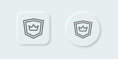 Trust line icon in neomorphic design style. Shield signs vector illustration.