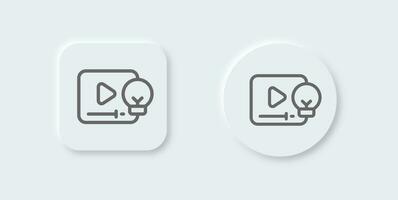 Tutorial line icon in neomorphic design style. Online learning signs vector illustration.