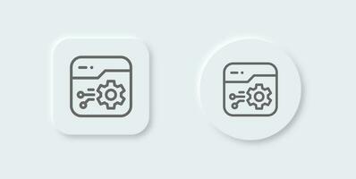 Tool line icon in neomorphic design style. Repair signs vector illustration.