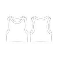 template high neck sports bra vector illustration flat design outline clothing collection