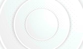 White geometric half circle with halftone background concept with copy space vector