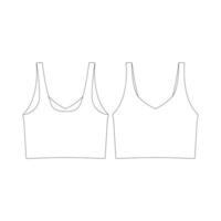 template longline sports bra vector illustration flat design outline clothing collection