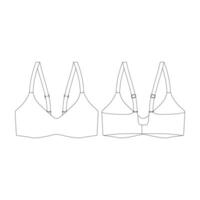 template unlined bra vector illustration flat design outline clothing collection