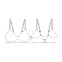 template wireless lightly lined bra vector illustration flat design outline clothing collection