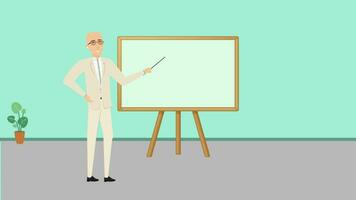 animation character professor teaching video