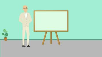 animación personaje profesor video