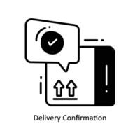 Delivery Confirmation doodle Icon Design illustration. Logistics and Delivery Symbol on White background EPS 10 File vector