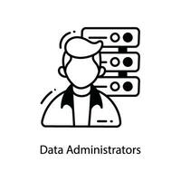 Data Administrators doodle Icon Design illustration. Networking Symbol on White background EPS 10 File vector