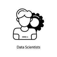 Data Scientists doodle Icon Design illustration. Networking Symbol on White background EPS 10 File vector