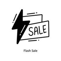 Flash Sale doodle Icon Design illustration. Ecommerce and shopping Symbol on White background EPS 10 File vector