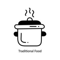 Traditional Food doodle Icon Design illustration. Food and Drinks Symbol on White background EPS 10 File vector