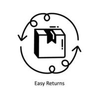 Easy Returns doodle Icon Design illustration. Logistics and Delivery Symbol on White background EPS 10 File vector