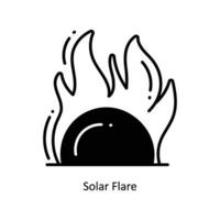 Solar Flare doodle Icon Design illustration. Space Symbol on White background EPS 10 File vector