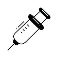 Syringe doodle Icon Design illustration. Science and Technology Symbol on White background EPS 10 File vector