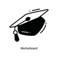 Mortarboard doodle Icon Design illustration. School and Study Symbol on White background EPS 10 File vector