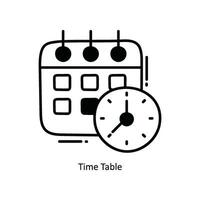 Time Table doodle Icon Design illustration. School and Study Symbol on White background EPS 10 File vector