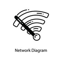 Network Diagram doodle Icon Design illustration. Networking Symbol on White background EPS 10 File vector