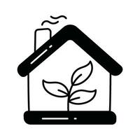 eco hogar garabatear icono diseño ilustración. ecología símbolo en blanco antecedentes eps 10 archivo vector