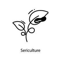 Sericulture doodle Icon Design illustration. Agriculture Symbol on White background EPS 10 File vector