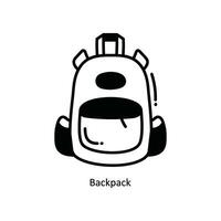 Backpack doodle Icon Design illustration. School and Study Symbol on White background EPS 10 File vector