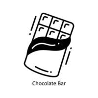 chocolate bar garabatear icono diseño ilustración. comida y bebidas símbolo en blanco antecedentes eps 10 archivo vector