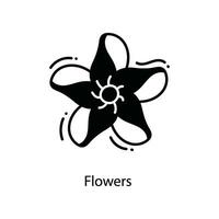 Flowers  doodle Icon Design illustration. Agriculture Symbol on White background EPS 10 File vector