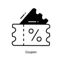 Coupon doodle Icon Design illustration. Ecommerce and shopping Symbol on White background EPS 10 File vector