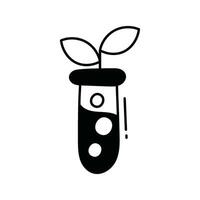 Plant test tube doodle Icon Design illustration. Science and Technology Symbol on White background EPS 10 File vector