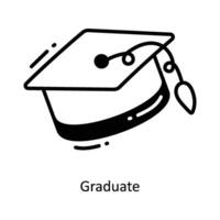 Graduate doodle Icon Design illustration. Startup Symbol on White background EPS 10 File vector