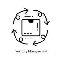 inventario administración garabatear icono diseño ilustración. logística y entrega símbolo en blanco antecedentes eps 10 archivo vector